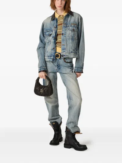 Miu Miu Quilted Top Handle Shoulder Bag With Detachable Strap In Brown