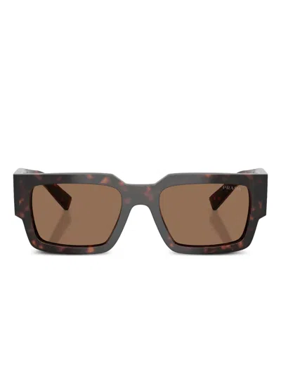Prada Rectangle-frame Sunglasses In Brown