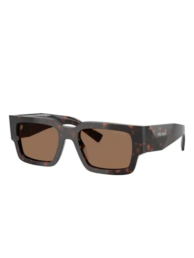 Prada Rectangle-frame Sunglasses In Brown