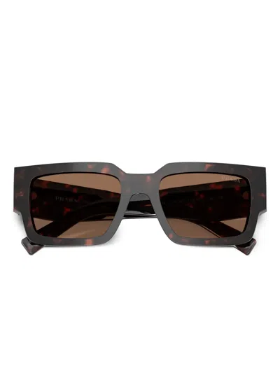 Prada Rectangle-frame Sunglasses In Brown