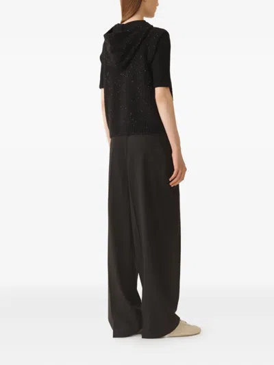 Fabiana Filippi Platinum Vest With Sequins In Black