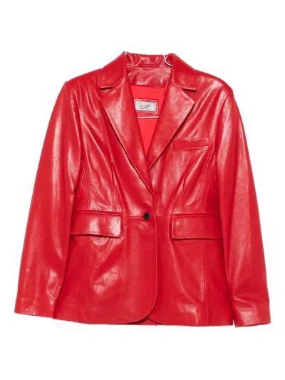 单排扣皮质夹克