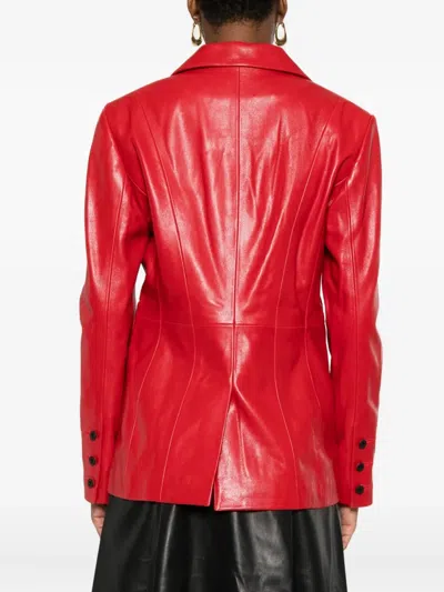 单排扣皮质夹克