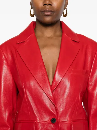 单排扣皮质夹克