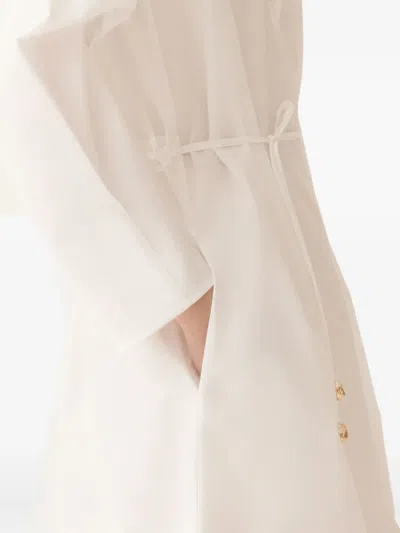 Fabiana Filippi Drawstring Button-fastening Midi Shirt Dress In White