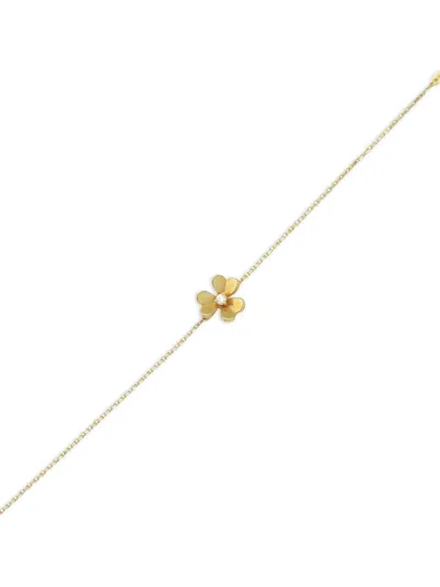 Pre-owned Van Cleef & Arpels 2010s 18k Yellow Gold Mini Frivole Diamond Bracelet
