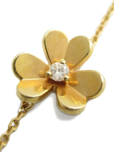 Pre-owned Van Cleef & Arpels 2010s 18k Yellow Gold Mini Frivole Diamond Bracelet