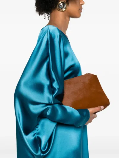 Gianluca Capannolo Crew-neck Puff-sleeve Mini Dress In Blue