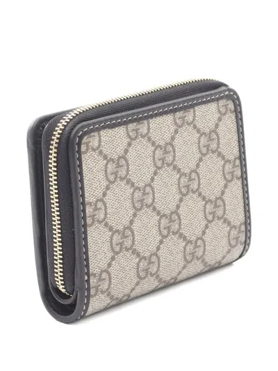 Pre-owned Gucci 2020s Gg-pattern Wallet In Neutral
