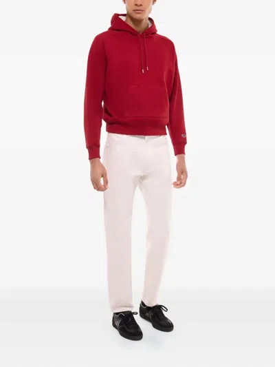 Fursac Kangaroo-pocket Hoodie In Red