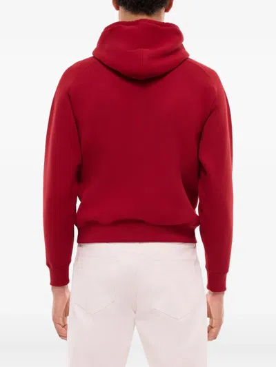 Fursac Kangaroo-pocket Hoodie In Red