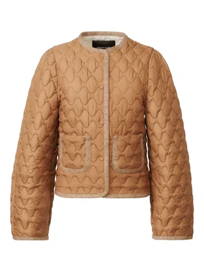 Fabiana Filippi Quilted Single-breasted Puffer Jacket In Brown