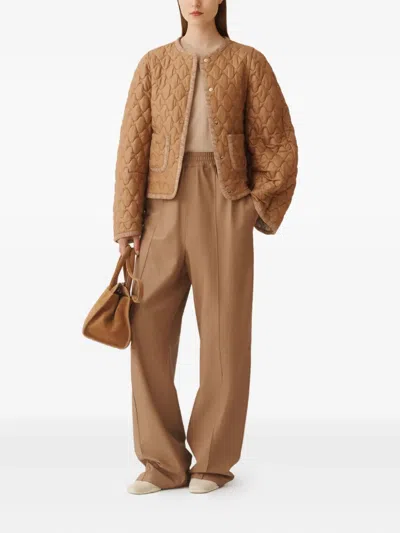 Fabiana Filippi Quilted Single-breasted Puffer Jacket In Brown