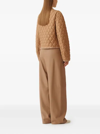 Fabiana Filippi Quilted Single-breasted Puffer Jacket In Brown