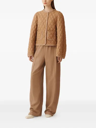 Fabiana Filippi Quilted Single-breasted Puffer Jacket In Brown