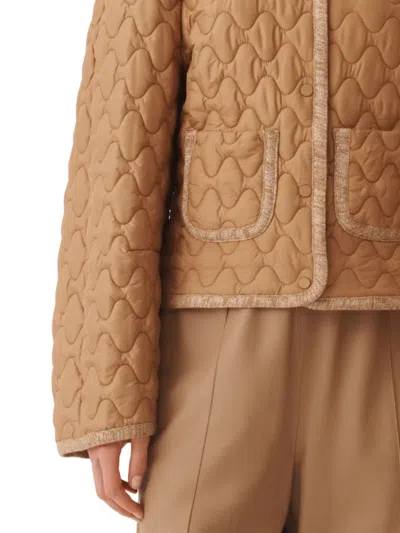 Fabiana Filippi Quilted Single-breasted Puffer Jacket In Brown