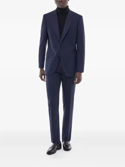 Fursac Patch-pocketed Wool-blend Blazer In Blue