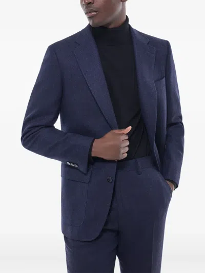 Fursac Patch-pocketed Wool-blend Blazer In Blue