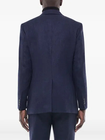Fursac Patch-pocketed Wool-blend Blazer In Blue