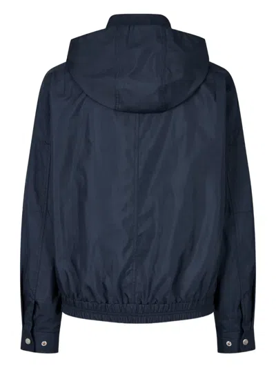 Studio Tomboy Elasticated-hem Hooded Jacket In Blue