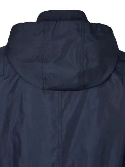 Studio Tomboy Elasticated-hem Hooded Jacket In Blue