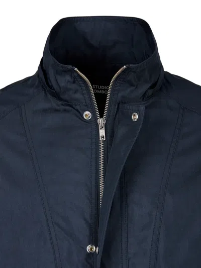 Studio Tomboy Elasticated-hem Hooded Jacket In Blue