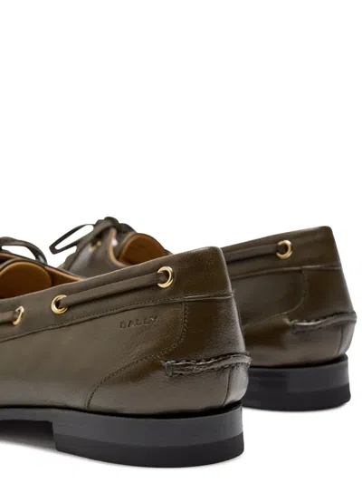 Bally Pathy Glossed Leather Loafers In Green