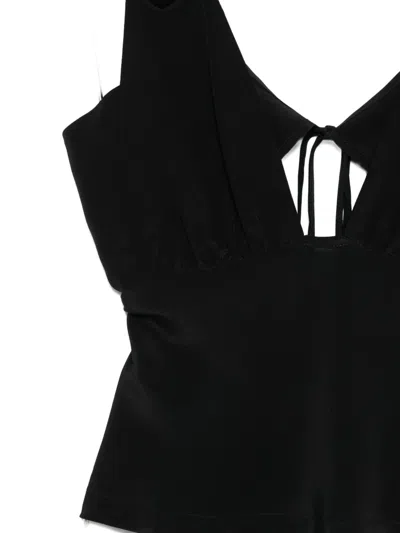 Paris Georgia Bernie Tie-front Silk Camisole In Black