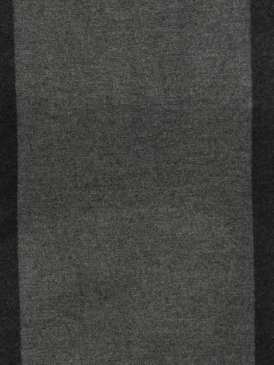 Corneliani Logo-detail Wool Scarf In Gray