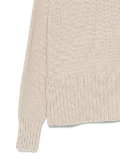 Drumohr Turtleneck Long Sleeve Knit Sweater In Neutral