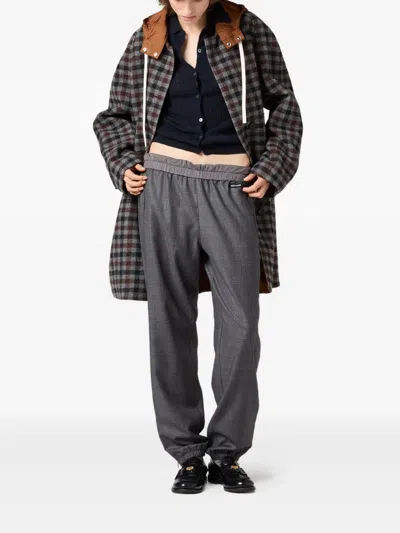 Miu Miu Openwork Cashmere Knitwear With Ribbed Cuffs And Hem In Blue