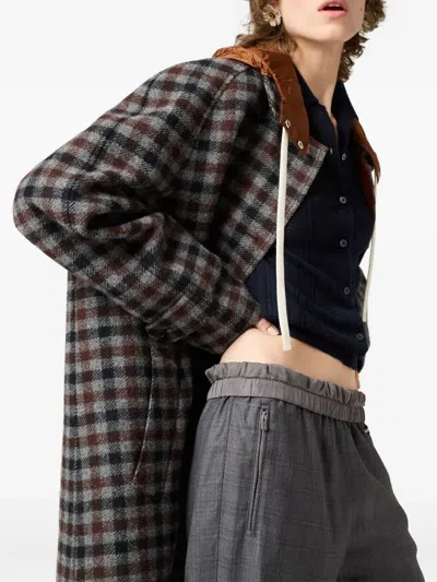 Miu Miu Openwork Cashmere Knitwear With Ribbed Cuffs And Hem In Blue