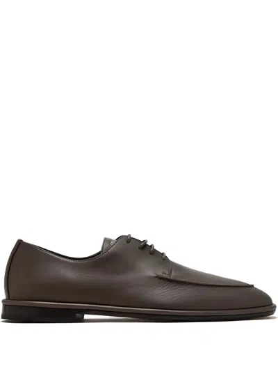 Ferragamo Leather Lace-up Shoes In Brown