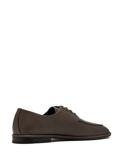 Ferragamo Leather Lace-up Shoes In Brown