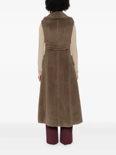 Max Mara Marrone Bronzo Alpaca Coat In Brown