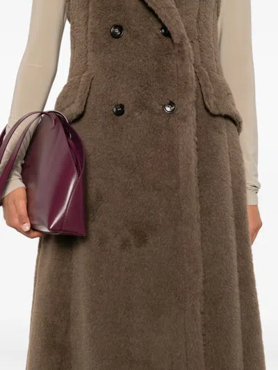 Max Mara Marrone Bronzo Alpaca Coat In Brown