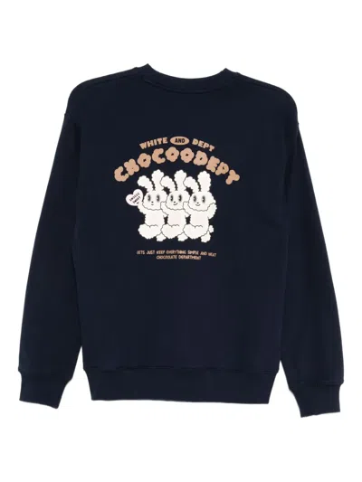 Chocoolate Logo-embroidered Sweatshirt In Blue
