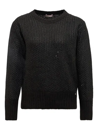 Herno Metallic Effect Sequin Jersey In Black