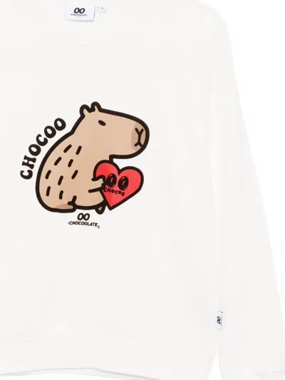 Chocoolate Logo-printed Sweatshirt In White