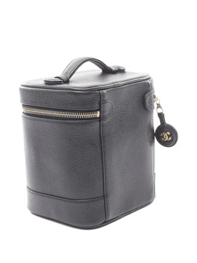 Pre-owned Chanel 2002-2003 Coco-mark Vanity Bag In Black