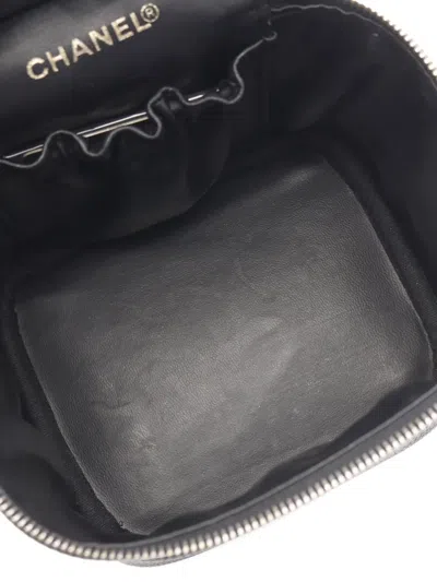 Pre-owned Chanel 2002-2003 Coco-mark Vanity Bag In Black