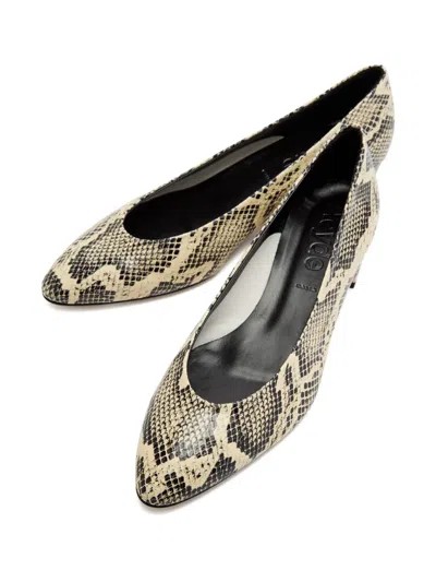 Aeyde Helia 35 Python-effect Leather Pumps In Multi