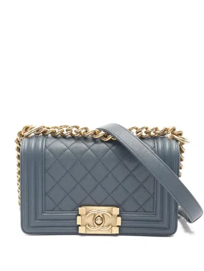 Pre-owned Chanel 2018 Boy  Shoulder Bag In Blue