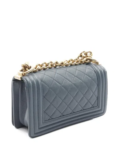 Pre-owned Chanel 2018 Boy  Shoulder Bag In Blue