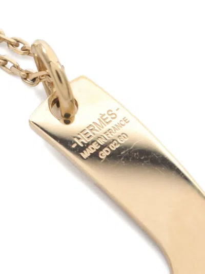 Pre-owned Hermes 2010s Amulet Boot Necklace In Gold