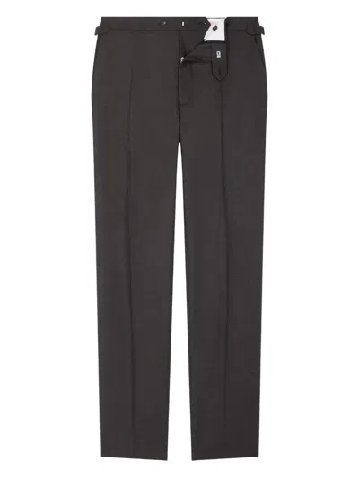Fursac Buckle-fastening Wool Trousers In Black