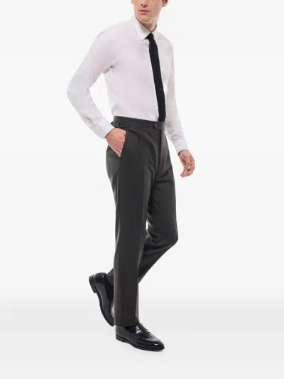Fursac Buckle-fastening Wool Trousers In Black