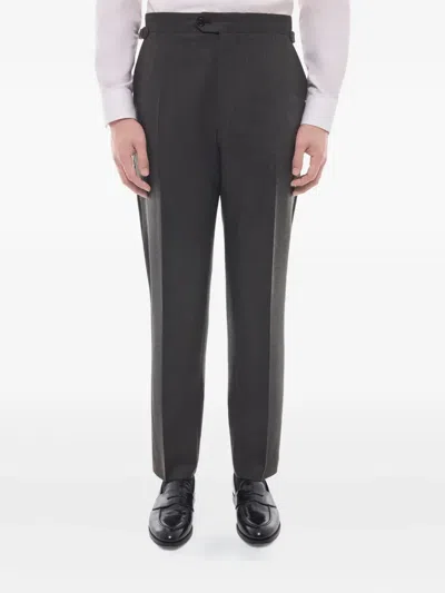 Fursac Buckle-fastening Wool Trousers In Black