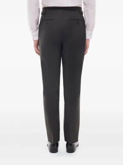 Fursac Buckle-fastening Wool Trousers In Black