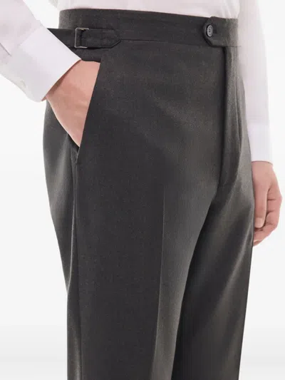 Fursac Buckle-fastening Wool Trousers In Black